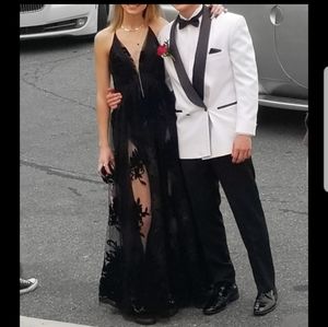 Black maxi prom dress